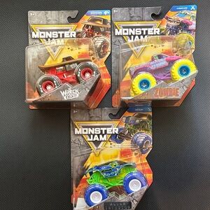 Kids Toy Monster Truck – Red, Pink/Yellow, Green/Blue MONSTER JAM WRECK DECK